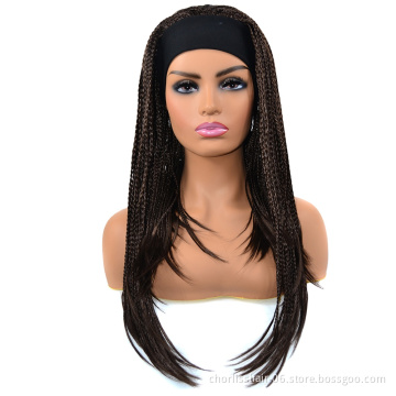 Wholesale 18 Inch Long High Quality Ombre Color  Afro Braided Wigs Perruque Synthetic Wigs With Highlights For Black Women